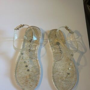 Katy Perry  Collections Clear and gold jelly sandals - size 6.5